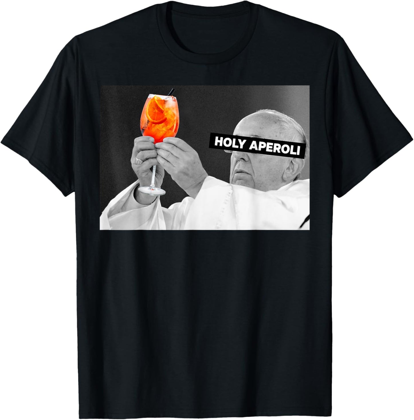 Holy Aperoli X Pope Drip X Francis Spritz Club New T-Shirt - T-Shirt | Black