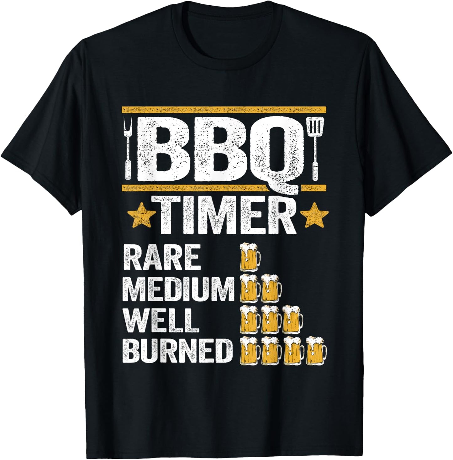 BBQ Timer Grilling Barbecue Smoking Meat Funny Pig Pork Rub T-Shirt - T-Shirt | Black
