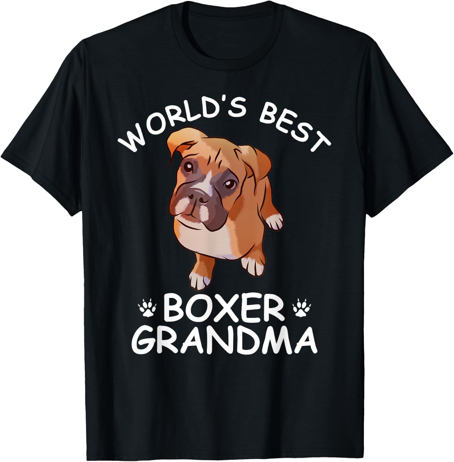World's Best Boxer Grandma Funny Granddog Dog Lover Cute T-Shirt - T-Shirt | Black
