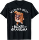 World's Best Boxer Grandma Funny Granddog Dog Lover Cute T-Shirt - T-Shirt | Black