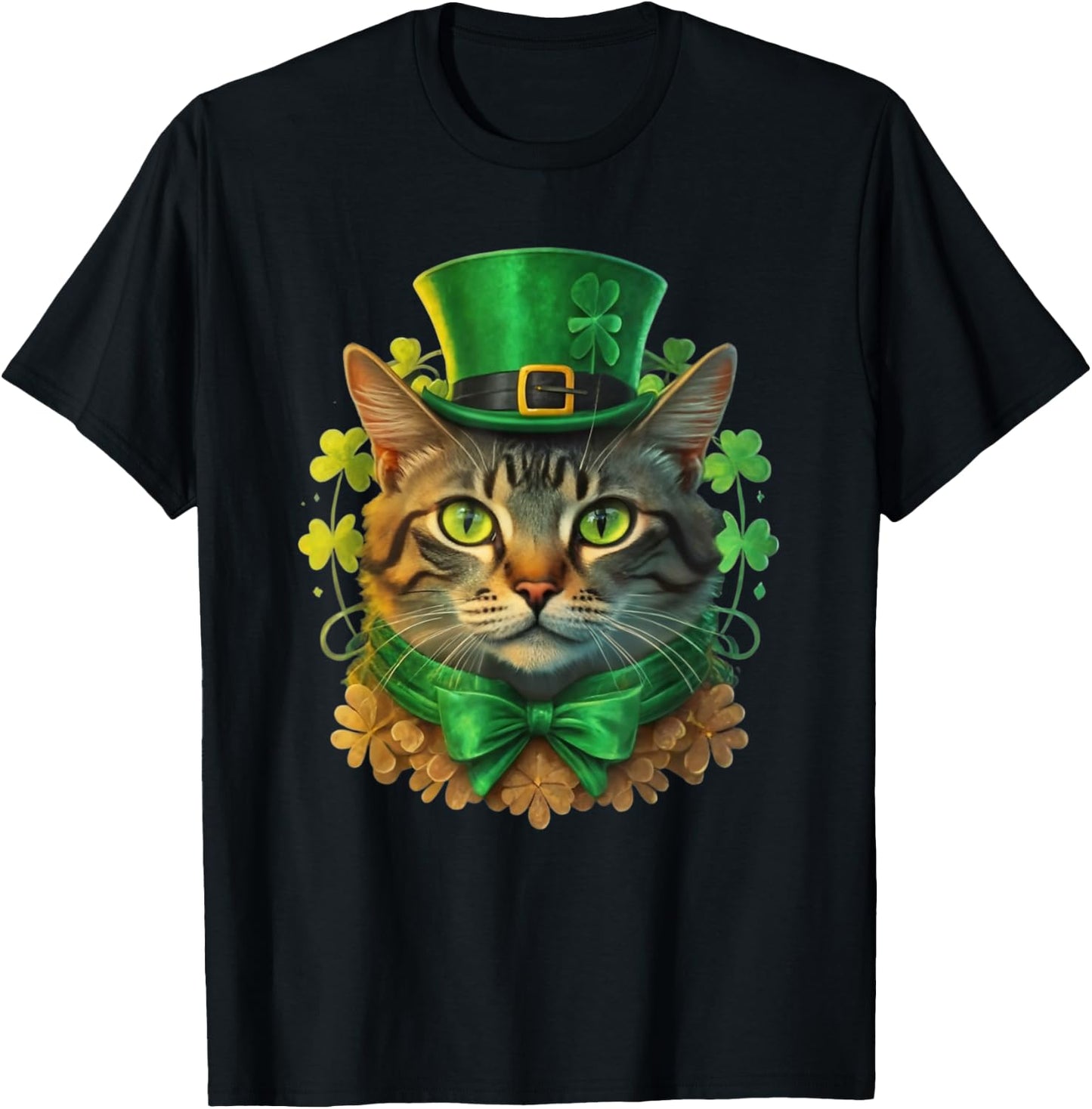 Cat St Patricks Patrick's Day Women Kids Toddlers T-Shirt - T-Shirt | Black