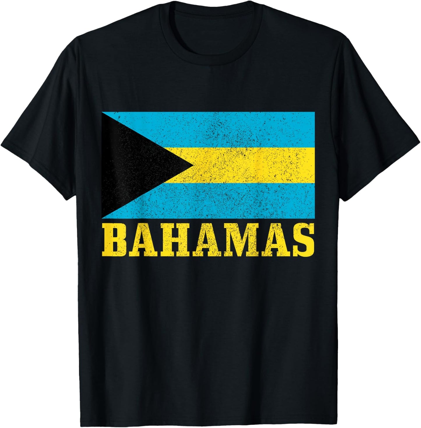 Bahamas Flag Vintage Caribbean Souvenir T-Shirt - T-Shirt | Black