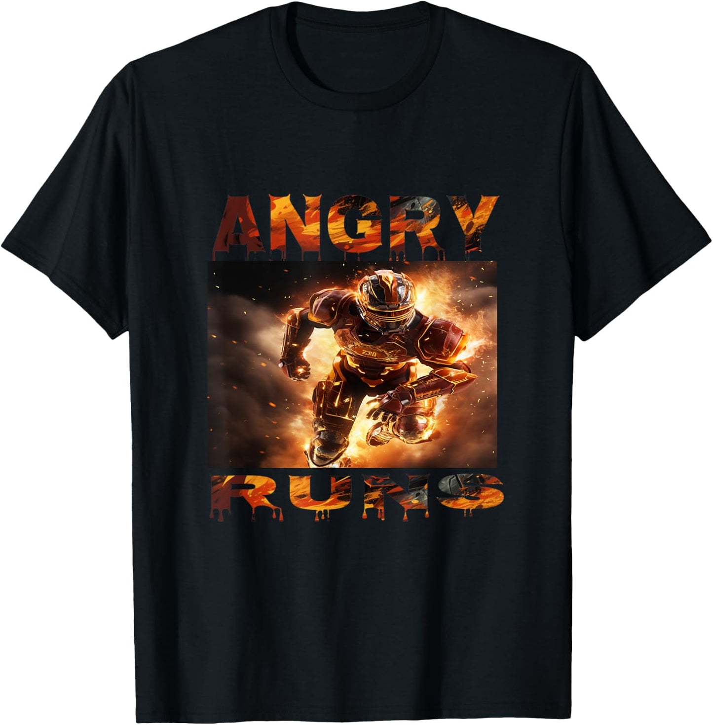 Angry Runs Good Morning Football Graphic T-Shirt - T-Shirt | Black