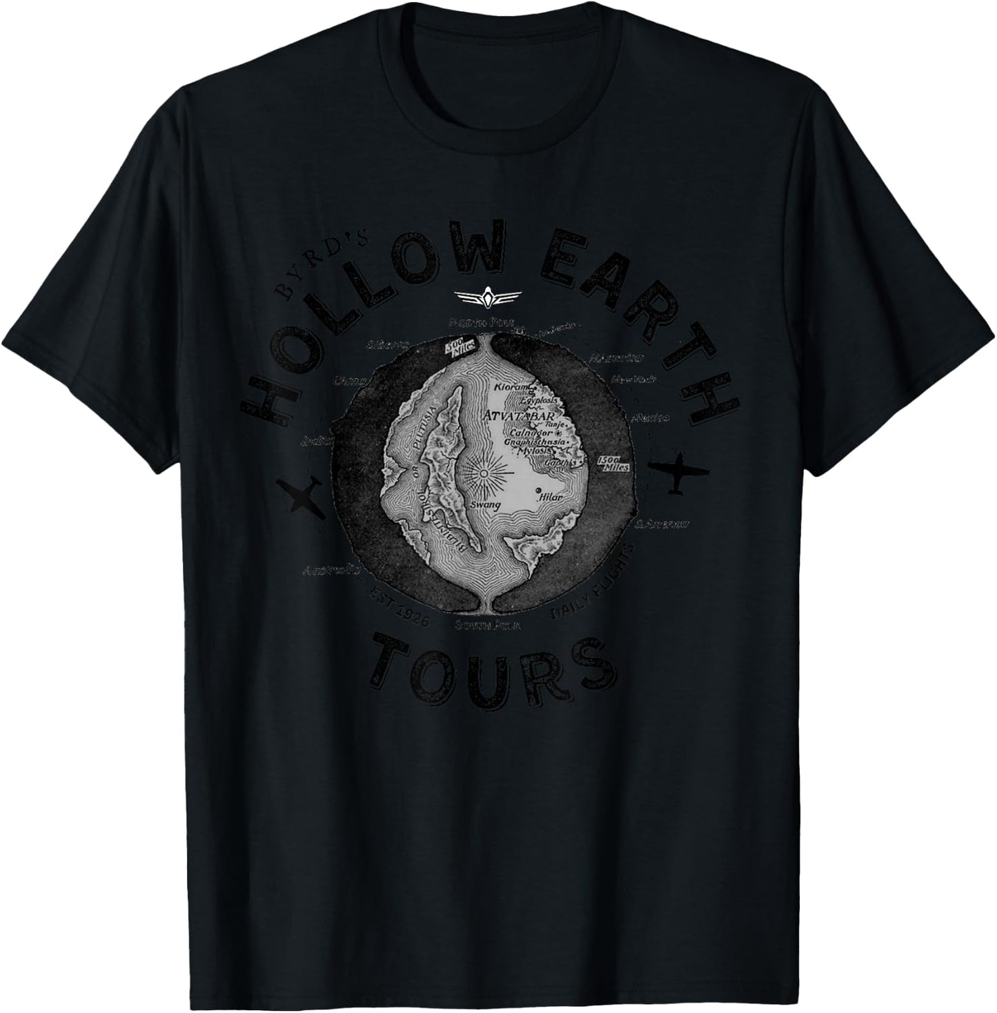 Byrd's Hollow Interior Earth Tours Gift T-Shirt - T-Shirt | Black