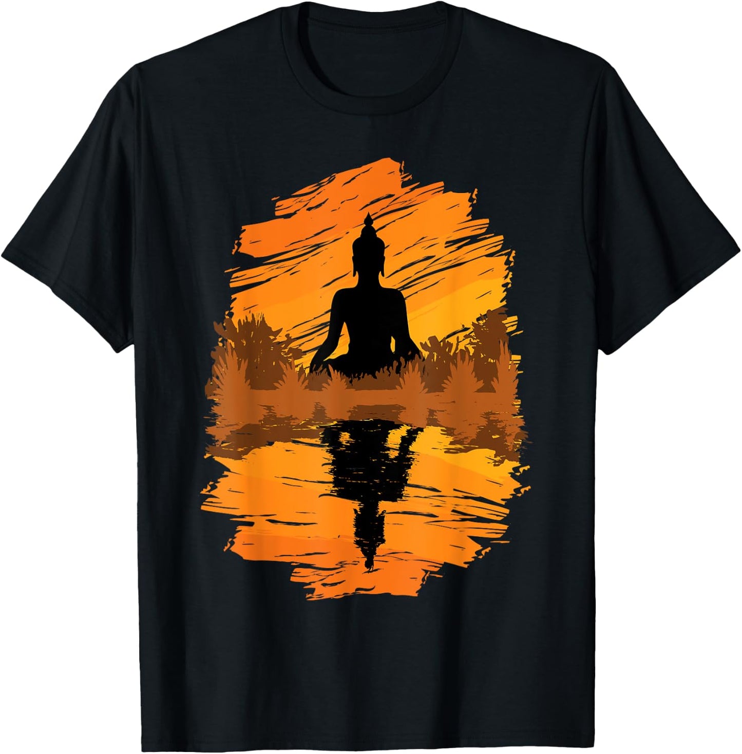 Zen Buddha Spiritual Asian Style Meditation Peace T-Shirt - T-Shirt | Black