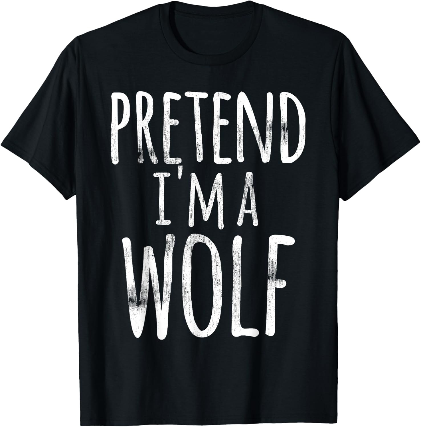 Funny Easy Lazy Halloween PRETEND I'M A WOLF COSTUME Outfit T-Shirt - T-Shirt | Black