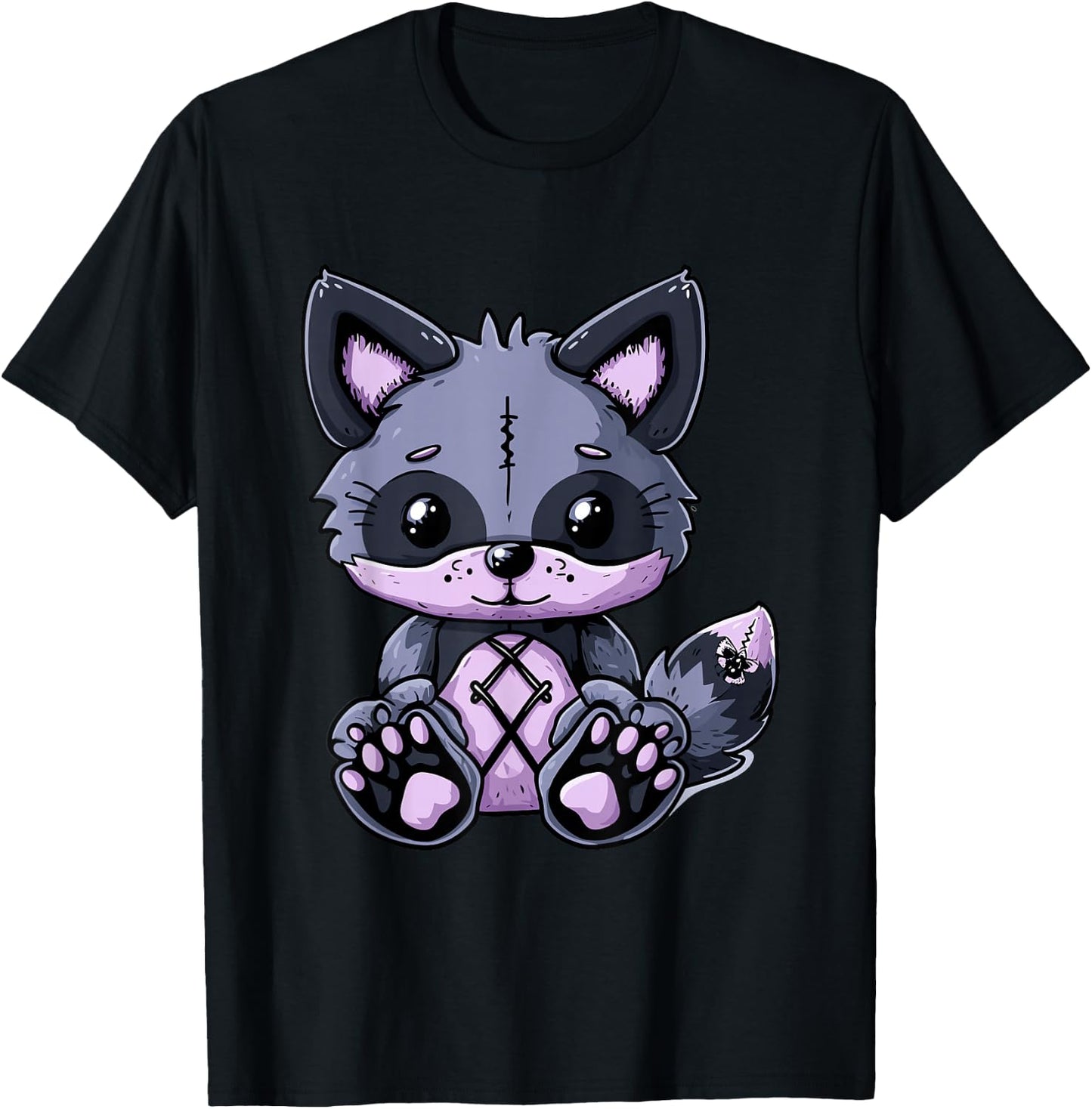 Goth Pastel Cute Creepy Kawaii Fox Voodoo Doll T-Shirt - T-Shirt | Black
