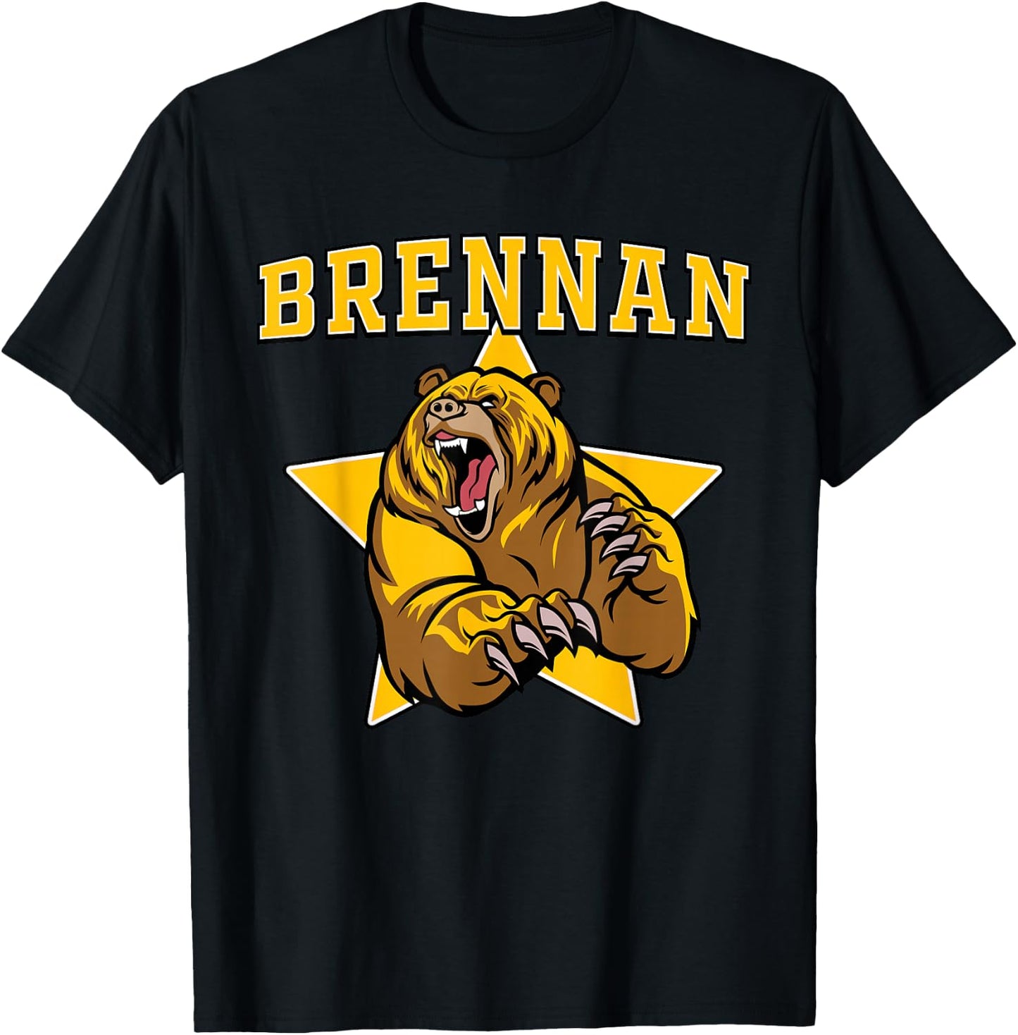 Brennan Bears High School Team Spirit T-Shirt - T-Shirt | Black