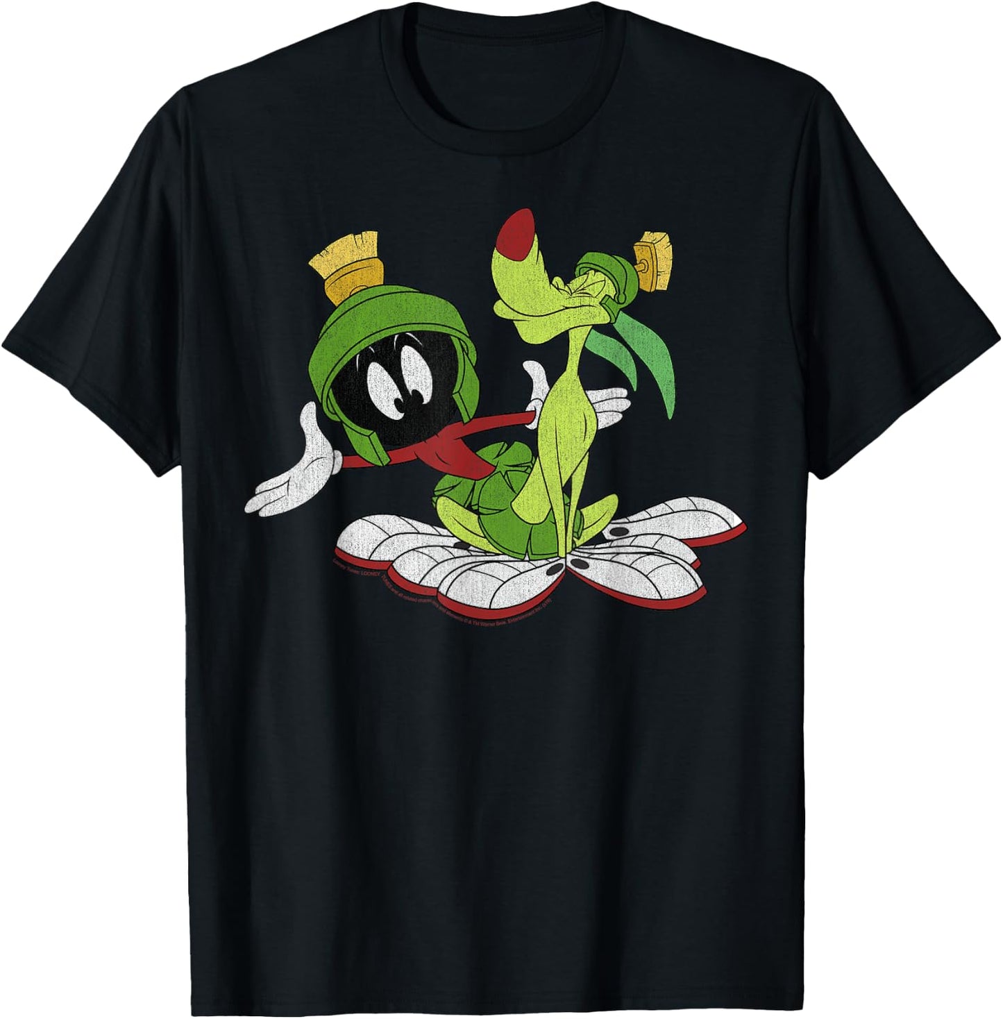Looney Tunes Marvin The Martian And K-9 Portrait T-Shirt - T-Shirt | Black