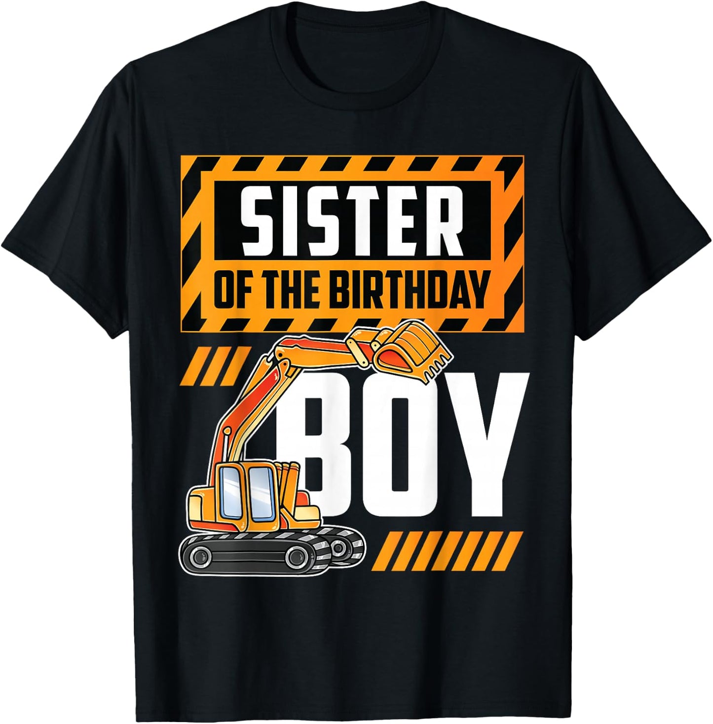 vehicle construction excavator Sister of the Birthday Boy T-Shirt - T-Shirt | Black