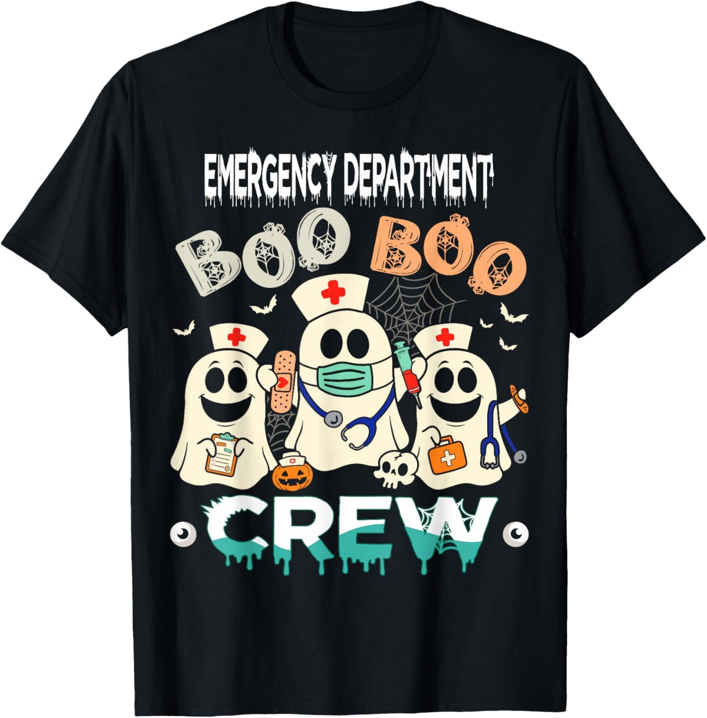 ER Nurse Boo Crew Halloween Emergency Nurse Costume Women T-Shirt - T-Shirt | Black