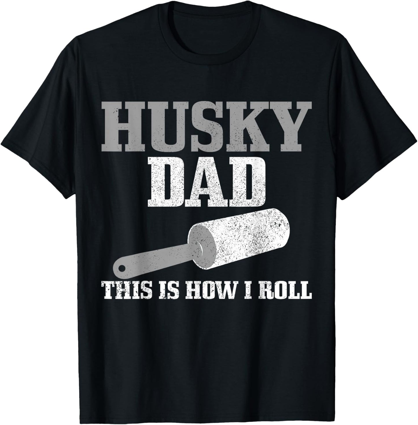 Husky Dad Dog Hair Funny Siberian Husky T-Shirt - T-Shirt | Black