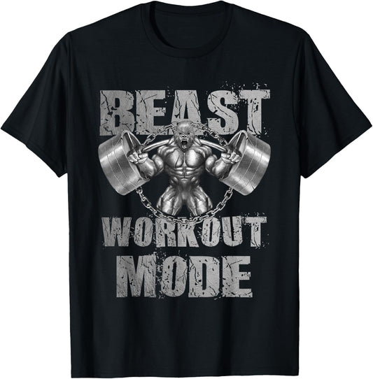 Gorilla Beast Workout Mode Lifting Weights Fitness Gym T-Shirt - T-Shirt | Black