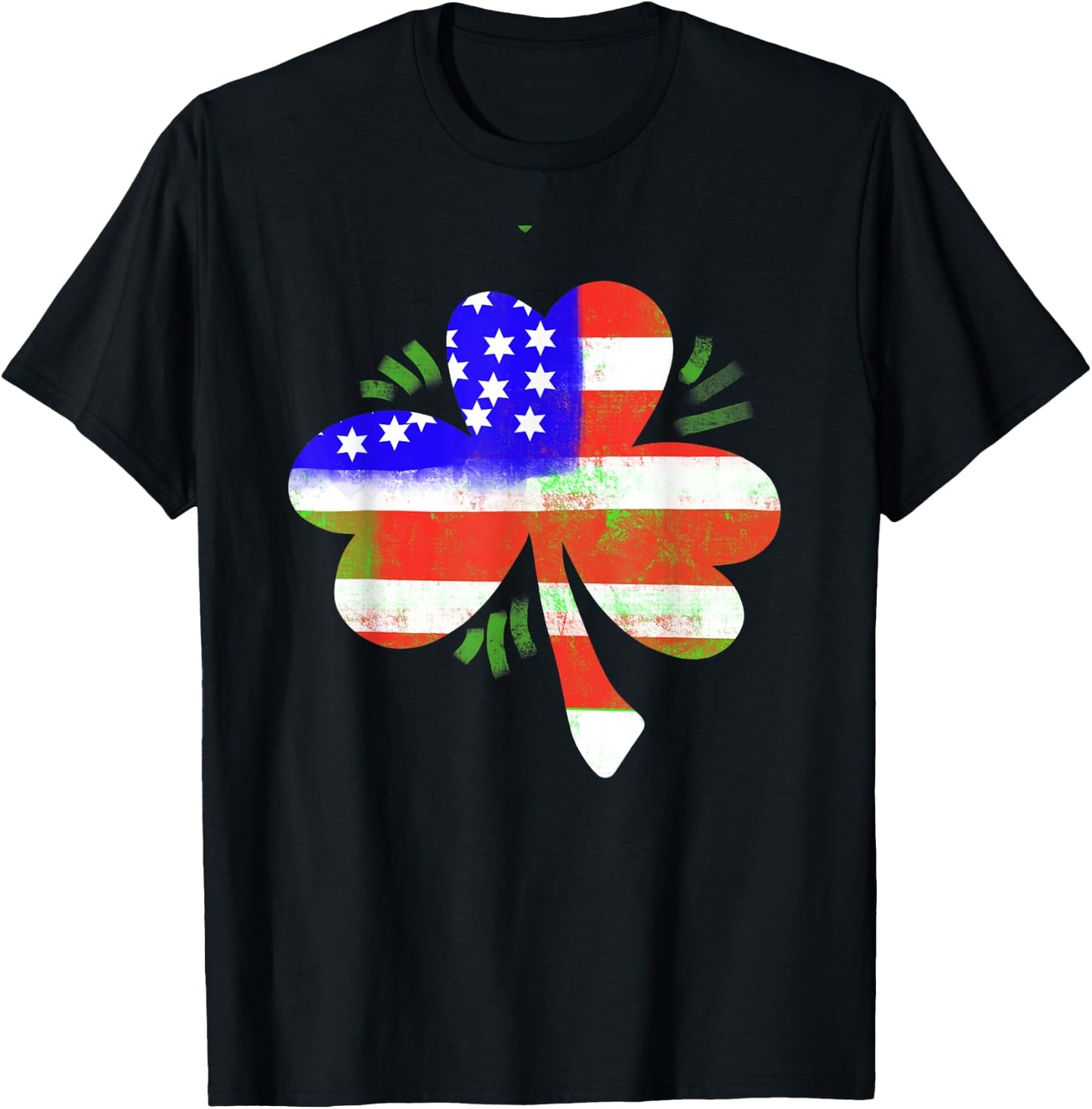 Saint Patrick's Day Irish Red White & Blue Shamrock Gift T-Shirt - T-Shirt | Black