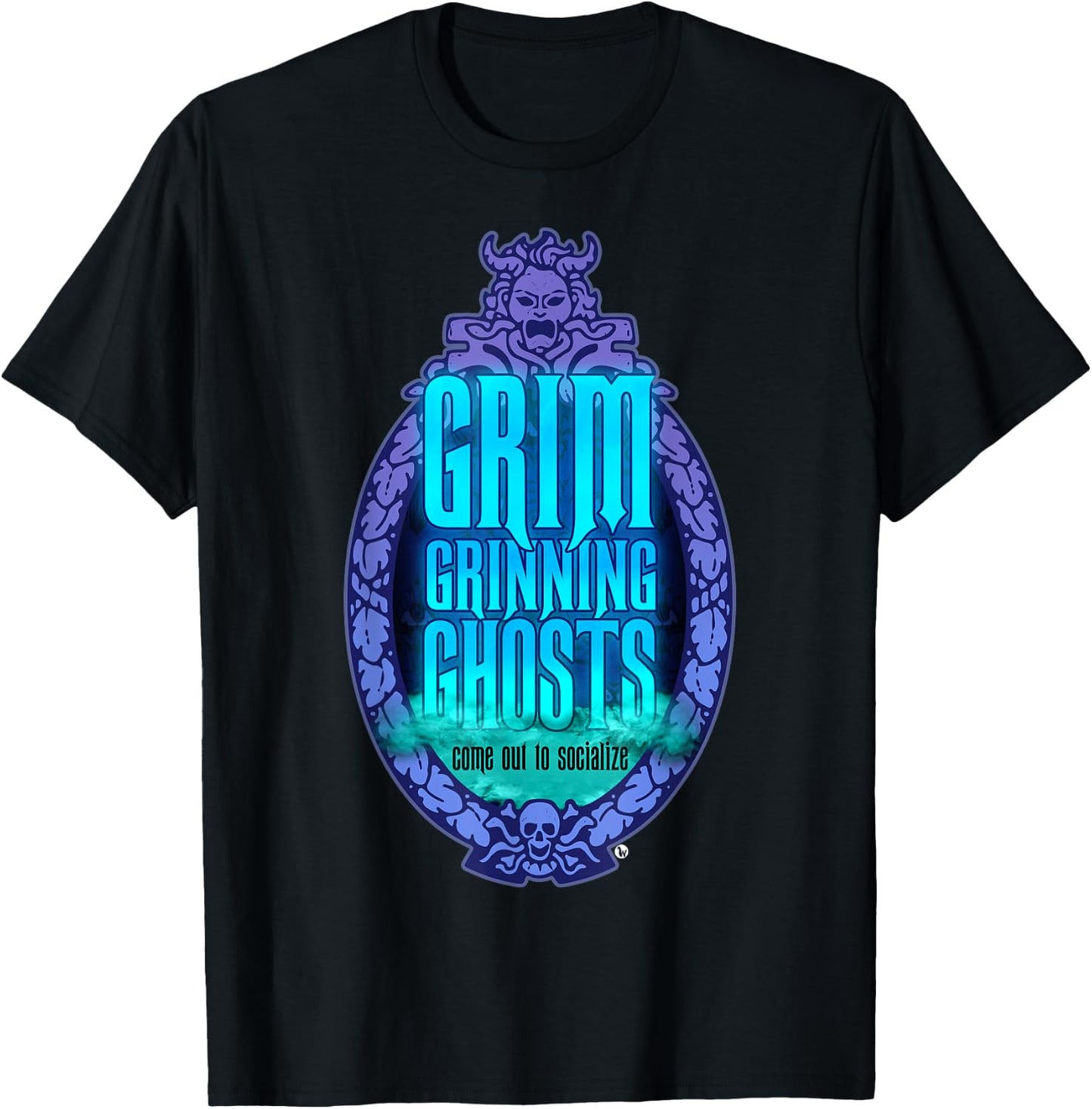 Grim Grinning Ghost Haunted Socialize & Women T-Shirt - T-Shirt | Black