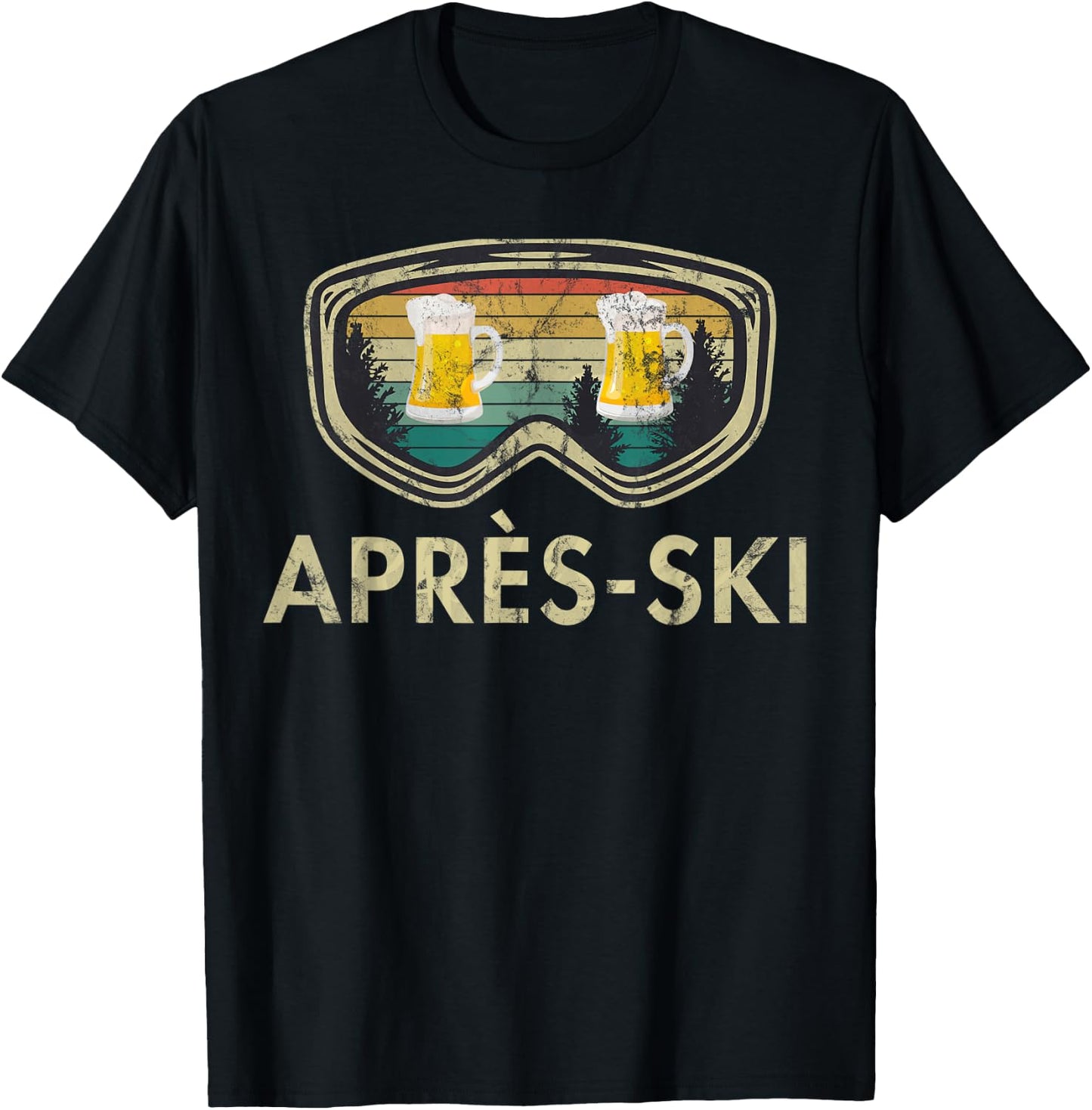 Après Ski Beer Skiing Snowboard Skier Mountains Outfit T-Shirt - T-Shirt | Black