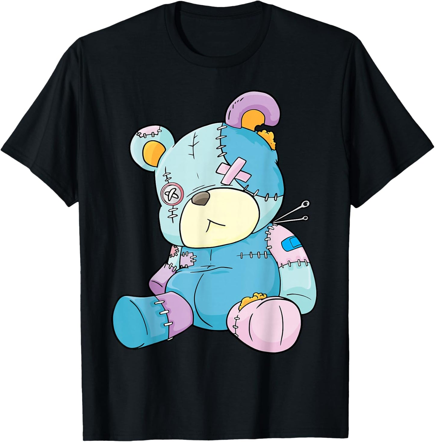 Pastel Gothic Teddy Bear Nu Goth Menhera Kawaii Anime T-Shirt - T-Shirt | Black