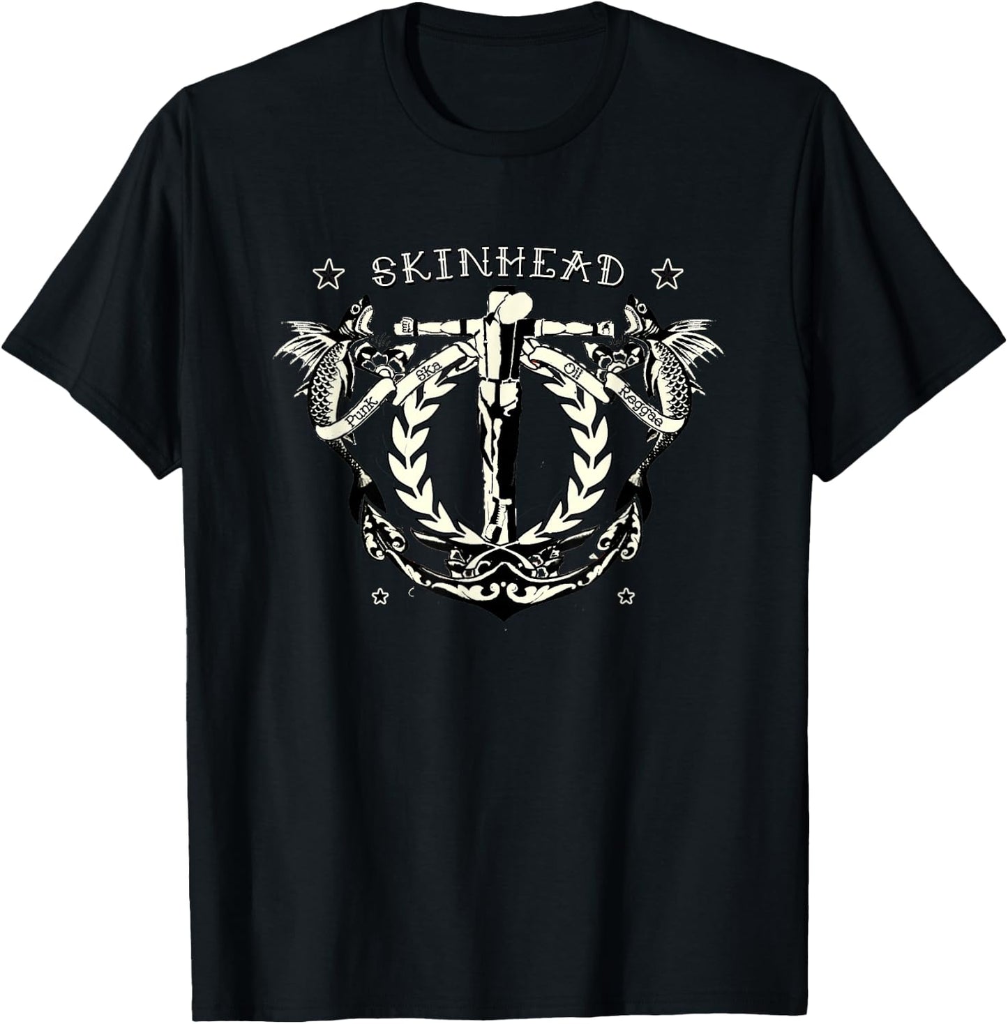 Tattoo Crucified Skinhead Shirt Punk Ska Oi Reggae T-Shirt - T-Shirt | Black
