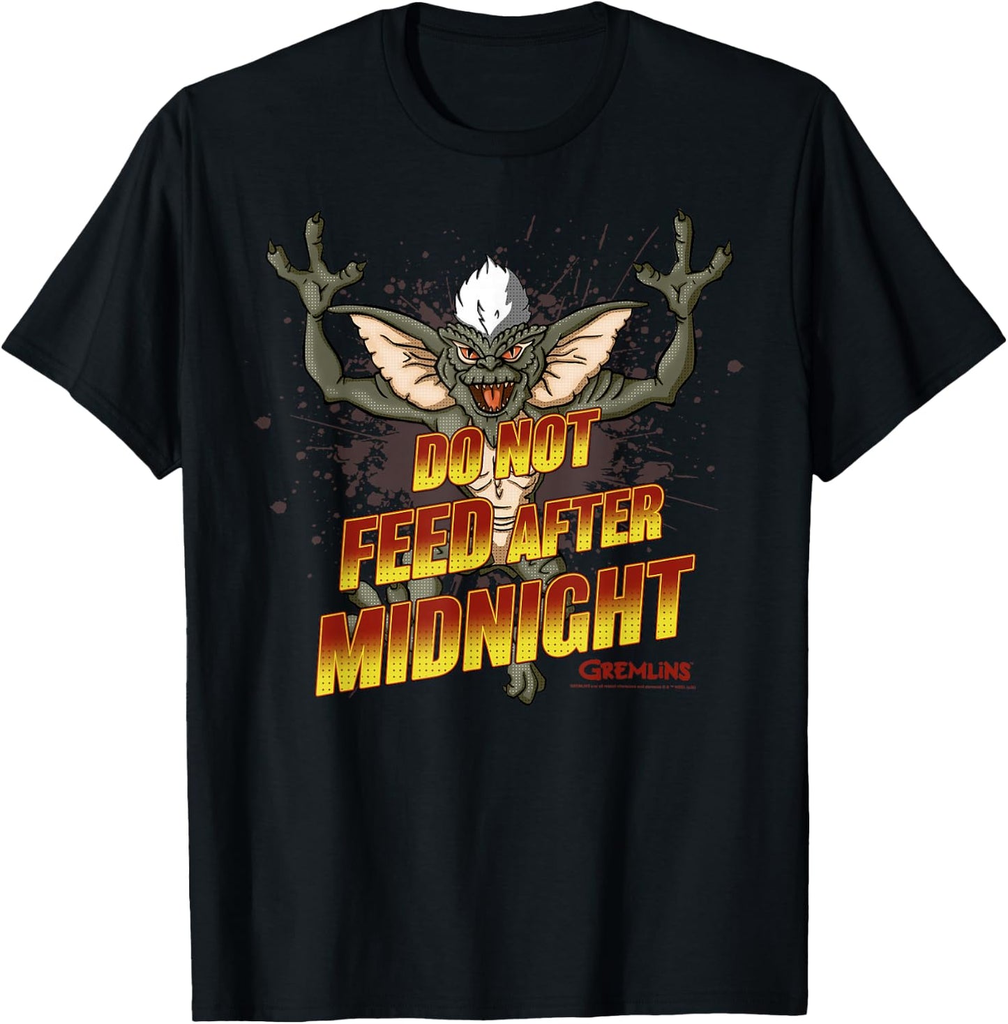 Gremlins Stripe Do Not Feed After Midnight T-Shirt - T-Shirt | Black