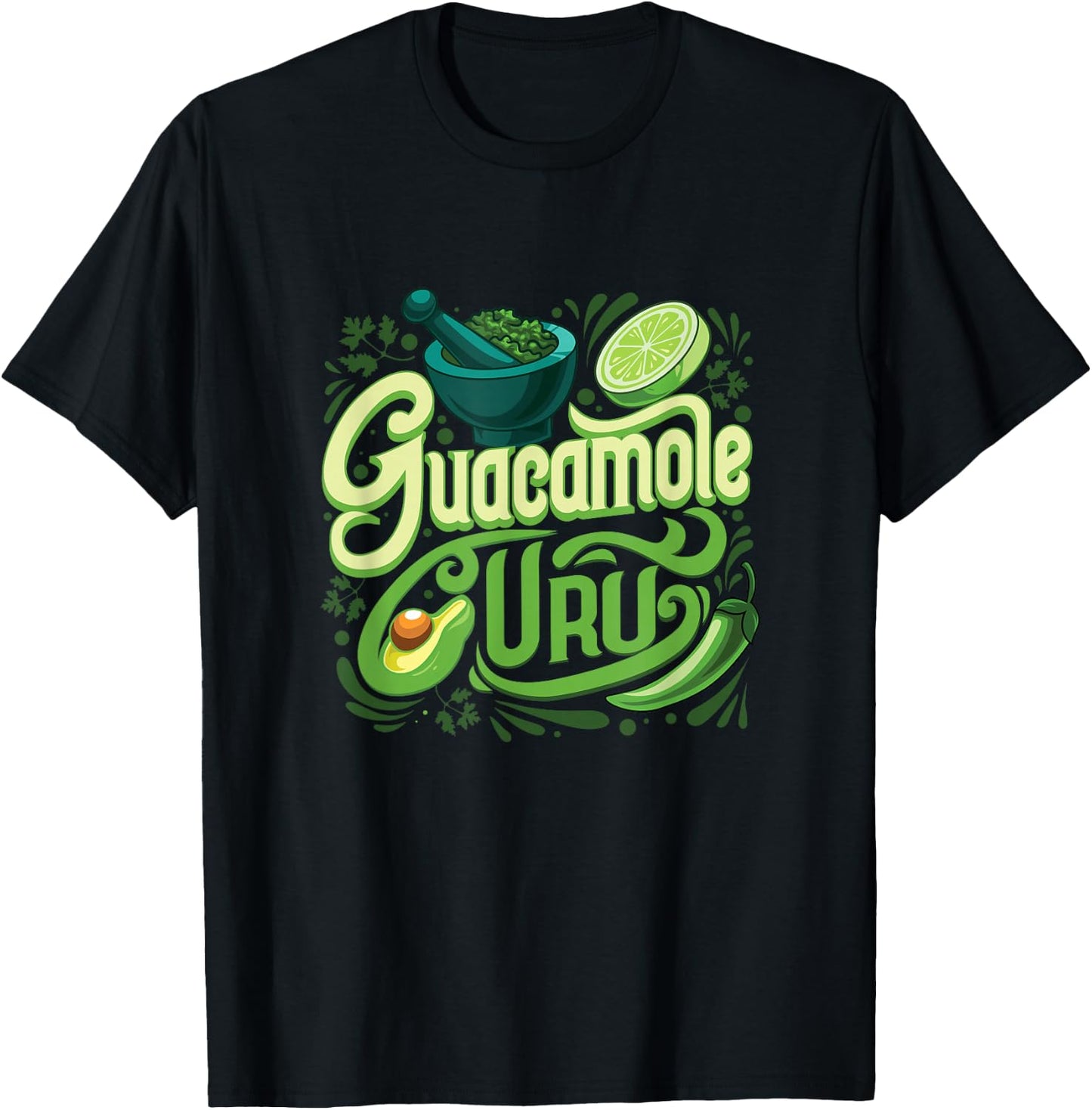 Guacamole Guru - Funny Avocado Lover & Game Night Host T-Shirt - T-Shirt | Black