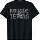 Music Texas Original 1990's Distressed Brand Logo Design T-Shirt - T-Shirt | Black