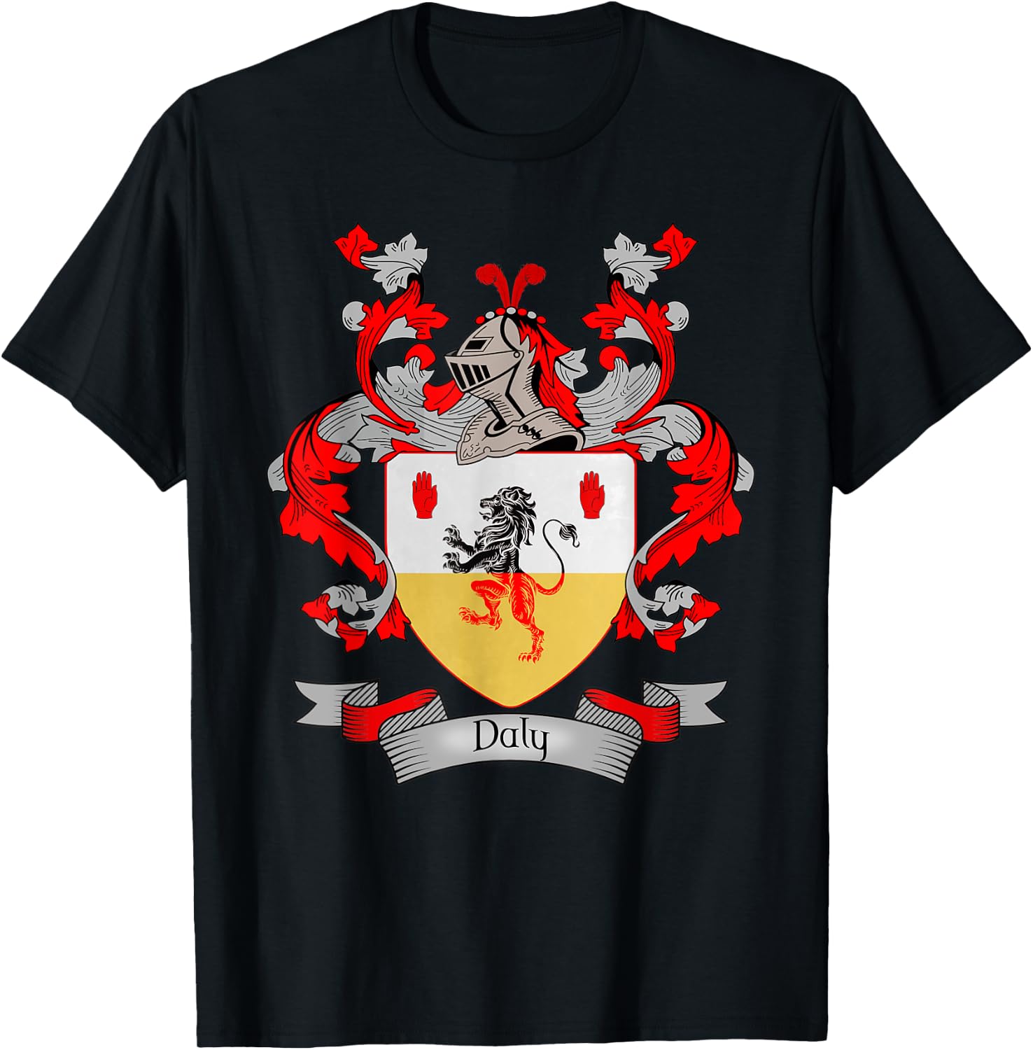 Daly Coat of Arms | Daly Surname Family Crest T-Shirt - T-Shirt | Black