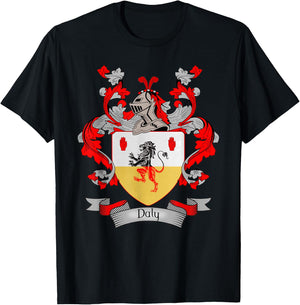 Daly Coat of Arms | Daly Surname Family Crest T-Shirt - T-Shirt | Black