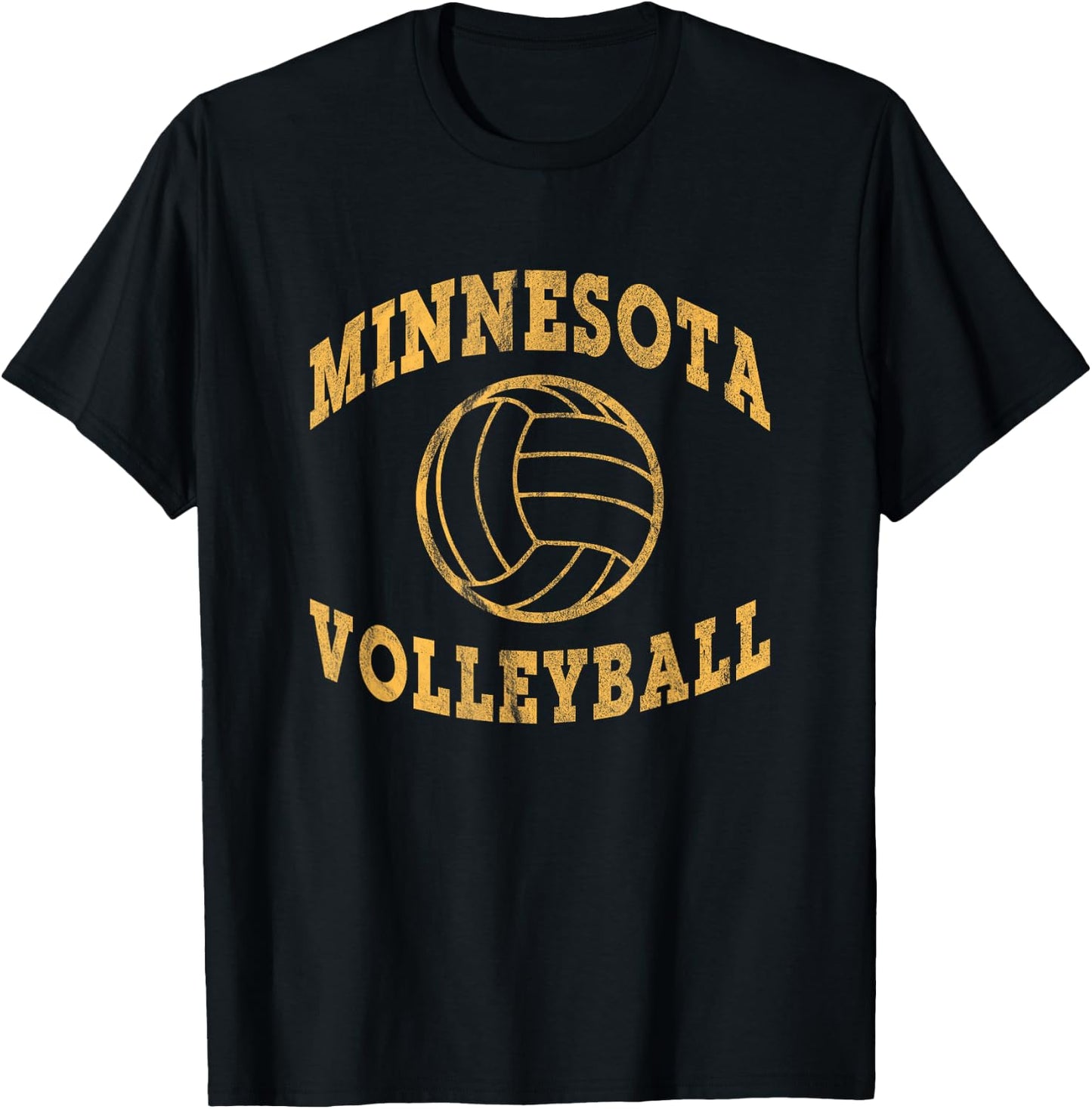 Minnesota Volleyball Classic Vintage Distressed T-Shirt - T-Shirt | Black
