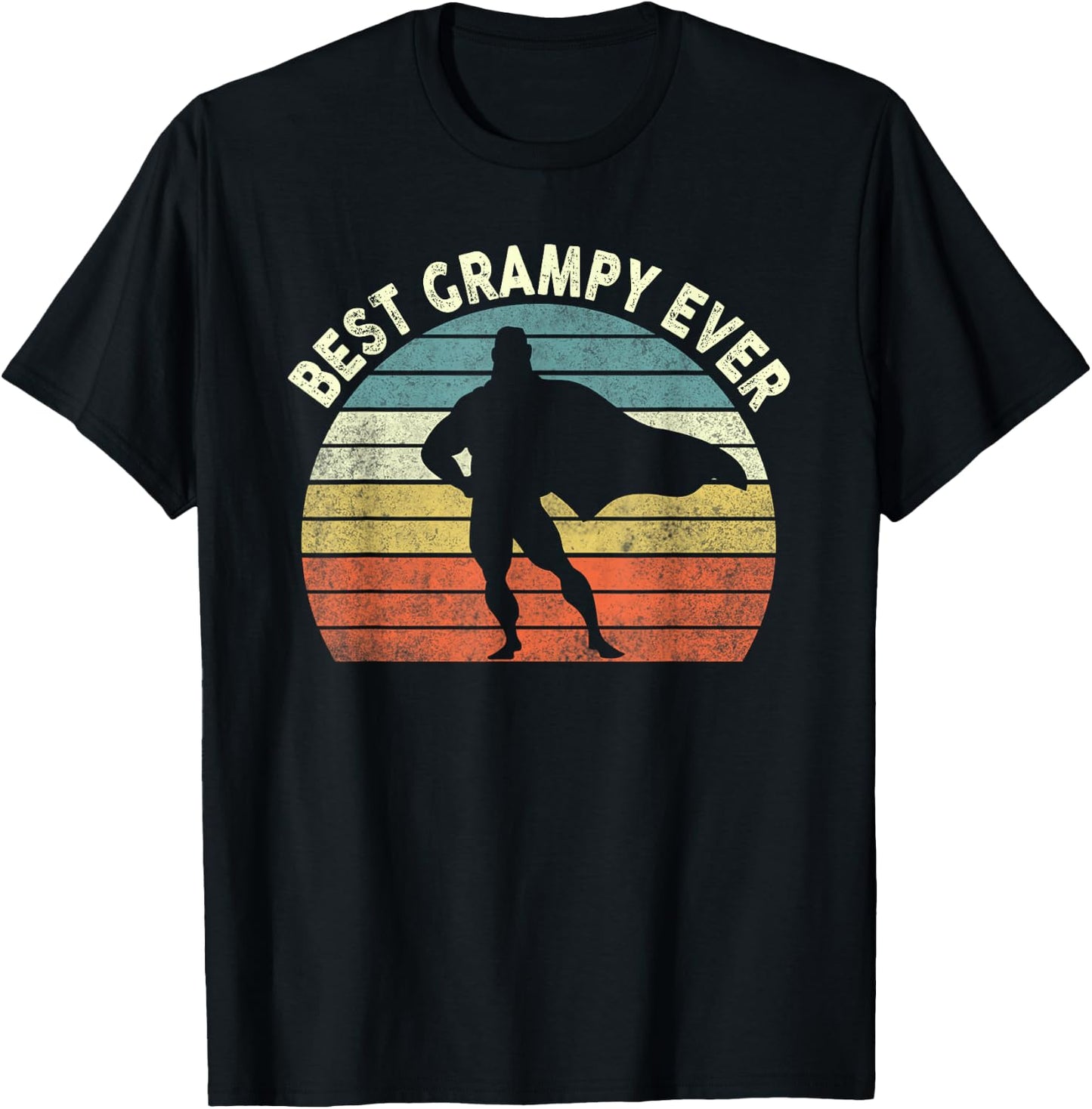 Best. Grampy. Ever. Vintage Superhero Father's Day Gift T-Shirt - T-Shirt | Black