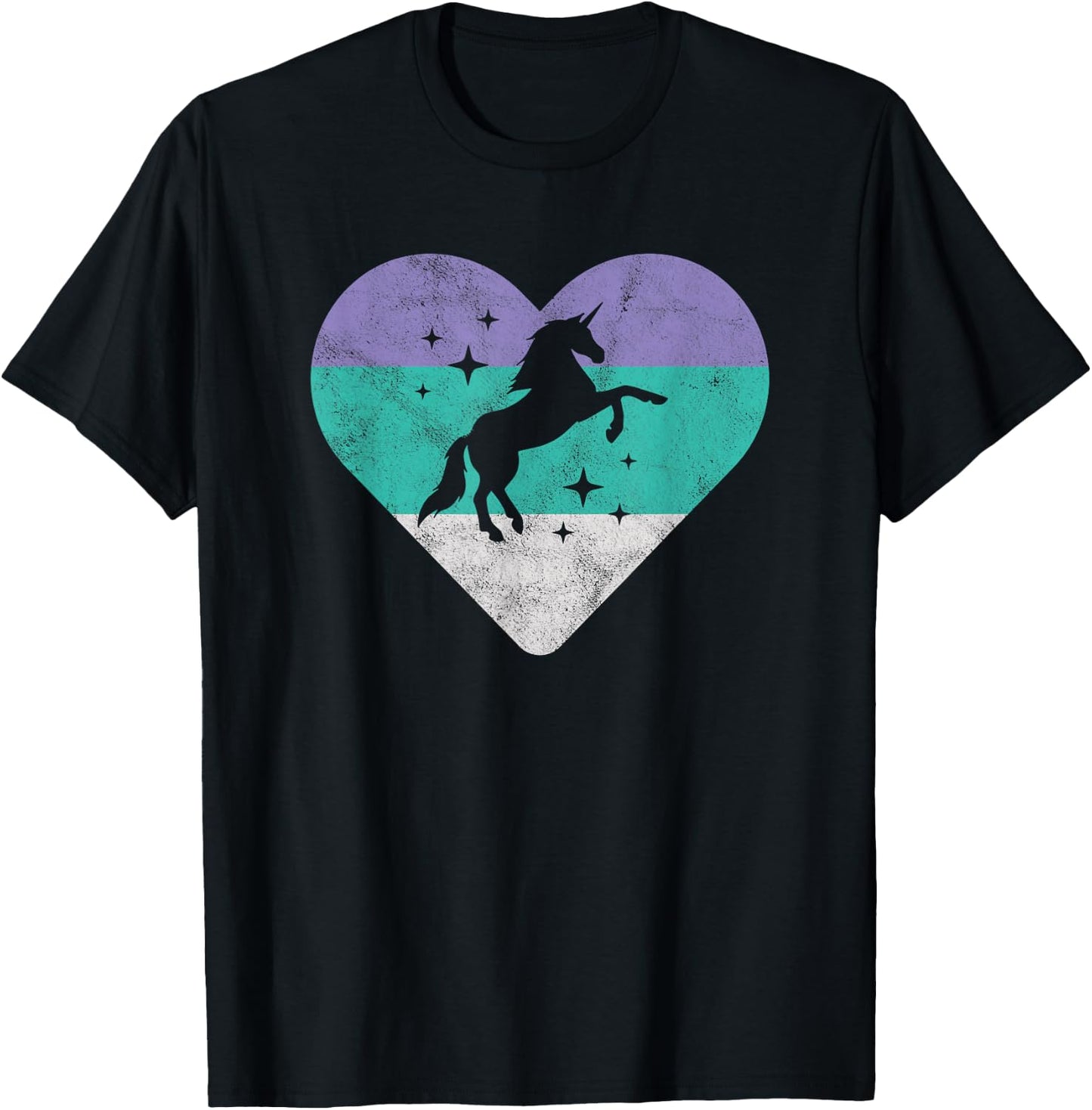Unicorn Retro Gift or Girls T-Shirt - T-Shirt | Black