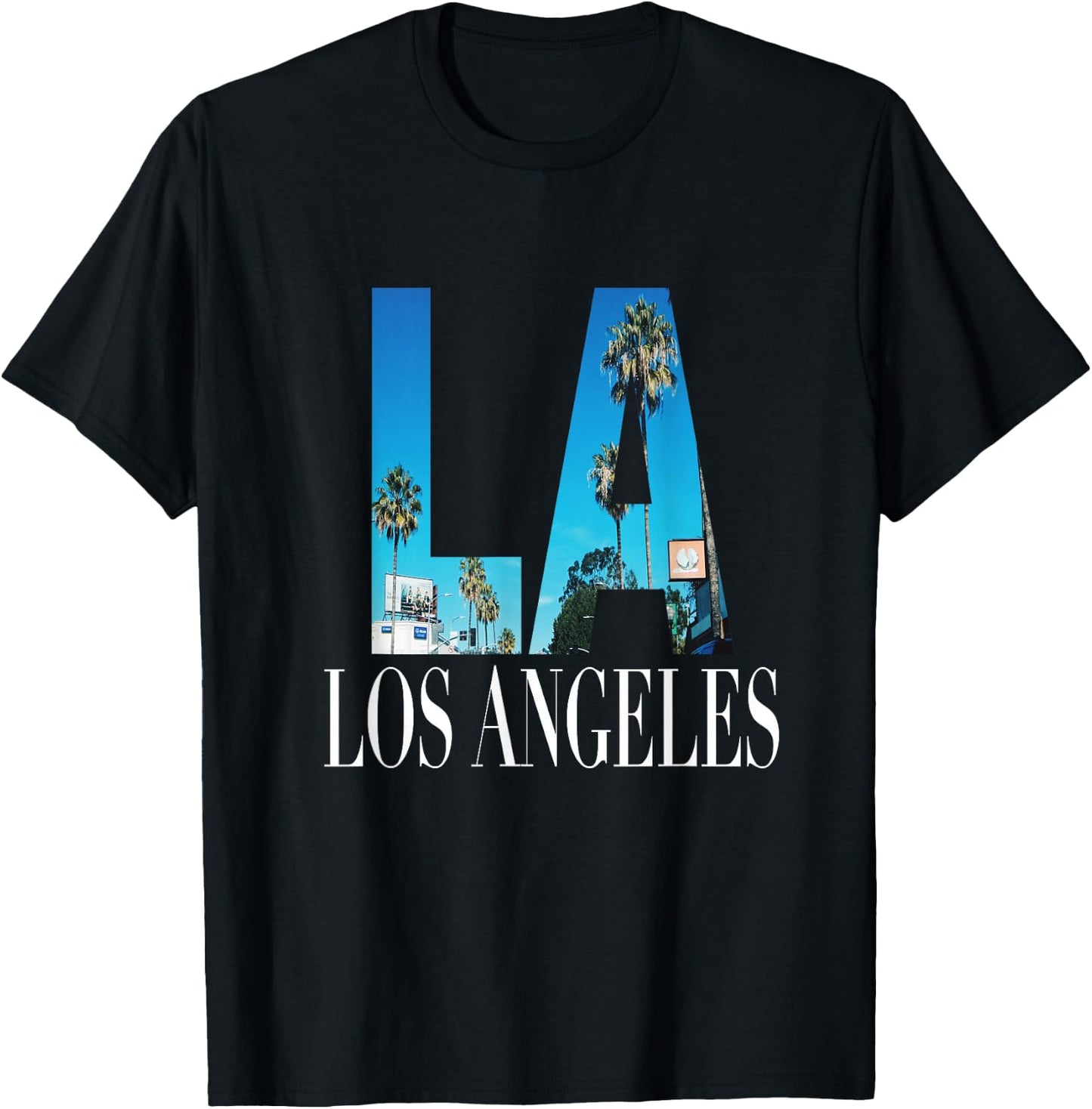 La Los Angeles California Souvenir Beach City West Coast T-Shirt - T-Shirt | Black