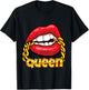 Juicy Lips Gold Chain Queen T-Shirt - T-Shirt | Black