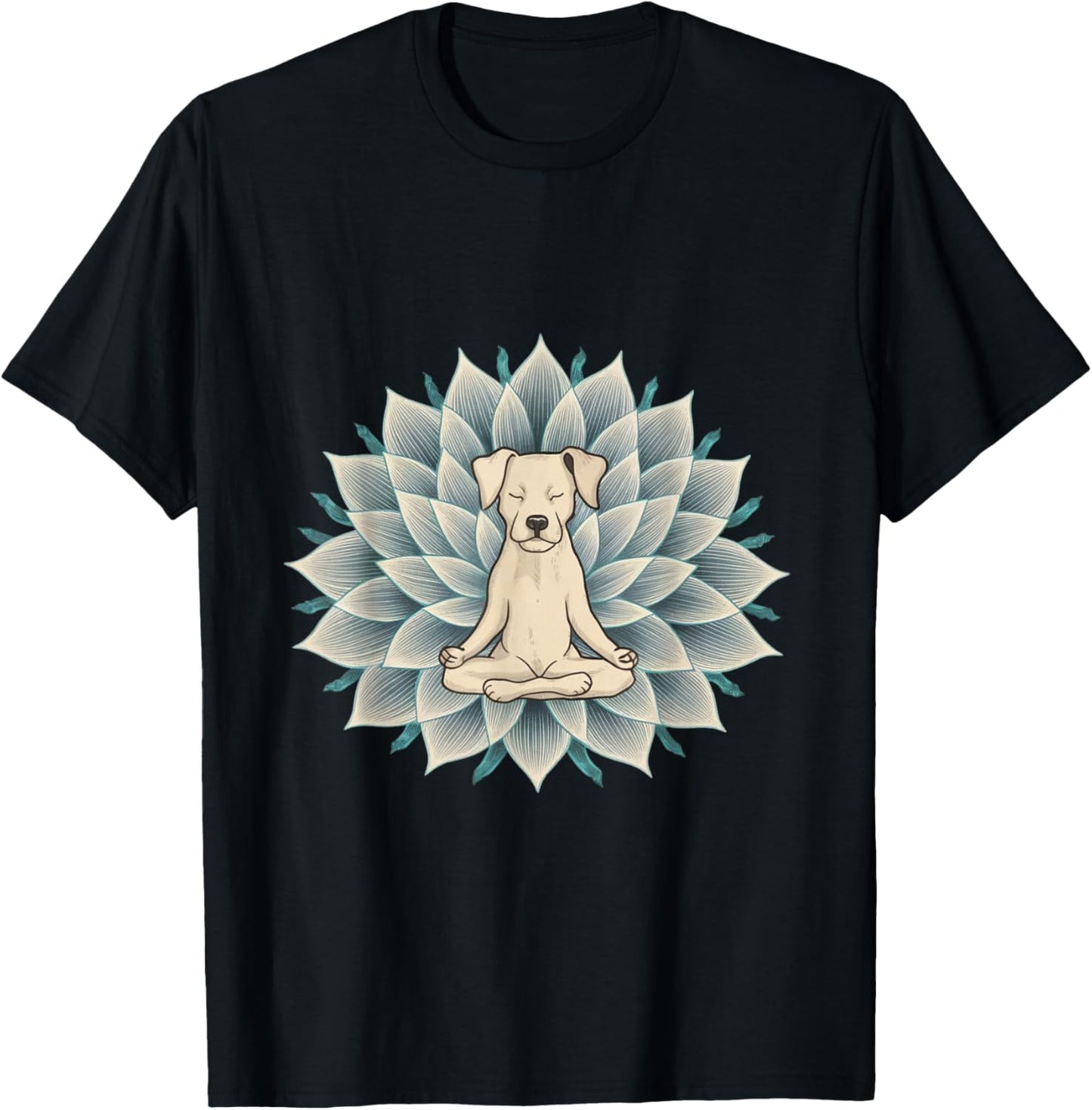 Buddha Yoga Dog Shirt Meditation Lotus Flower Women T-Shirt - T-Shirt | Black