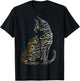 Cat Artwork Abstract Text Animal Illustration Art Cat T-Shirt - T-Shirt | Black