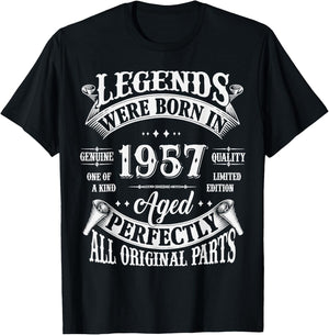 68th Birthday 68 Years Old Vintage Legends Born In 1957 T-Shirt - T-Shirt | Black