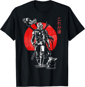Star Wars: The Mandalorian Sumi Ink Portrait T-Shirt - T-Shirt | Black