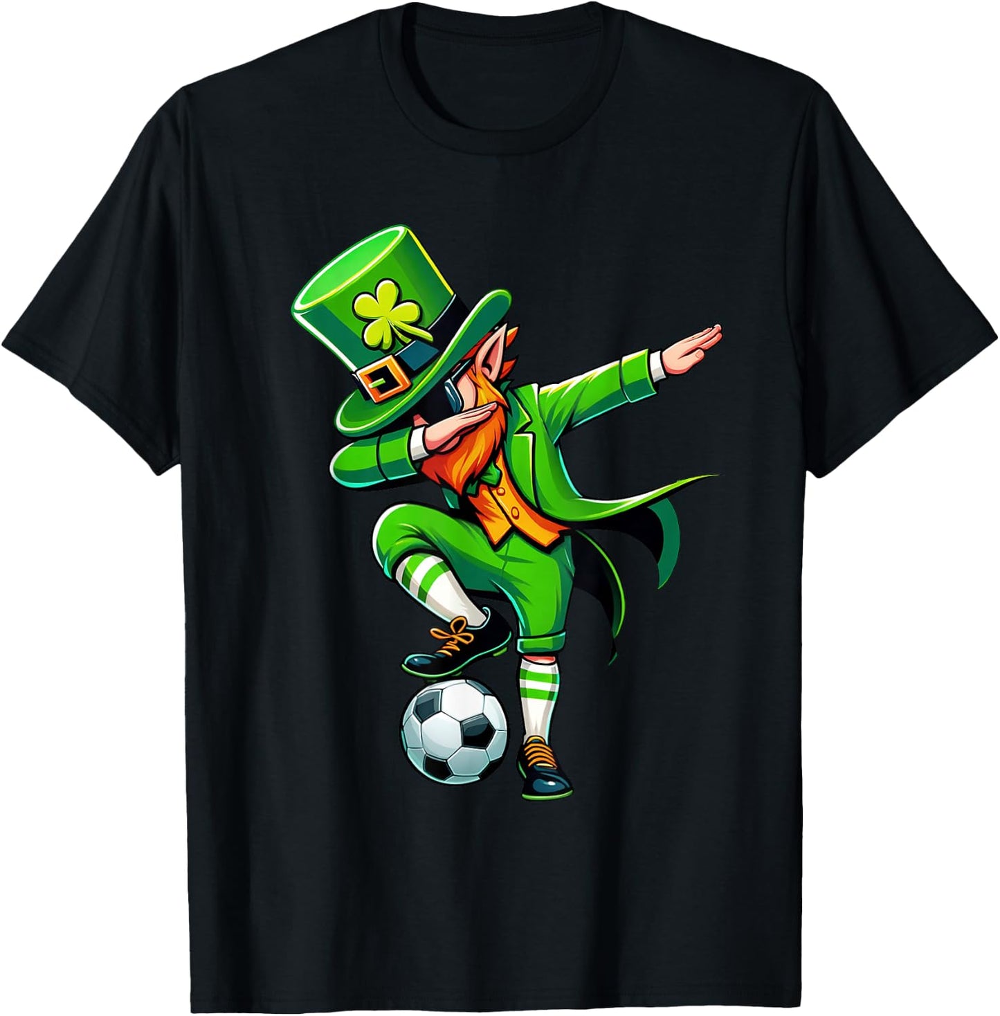Leprechaun Playing Soccer St Patricks Day Sport Boys T-Shirt - T-Shirt | Black