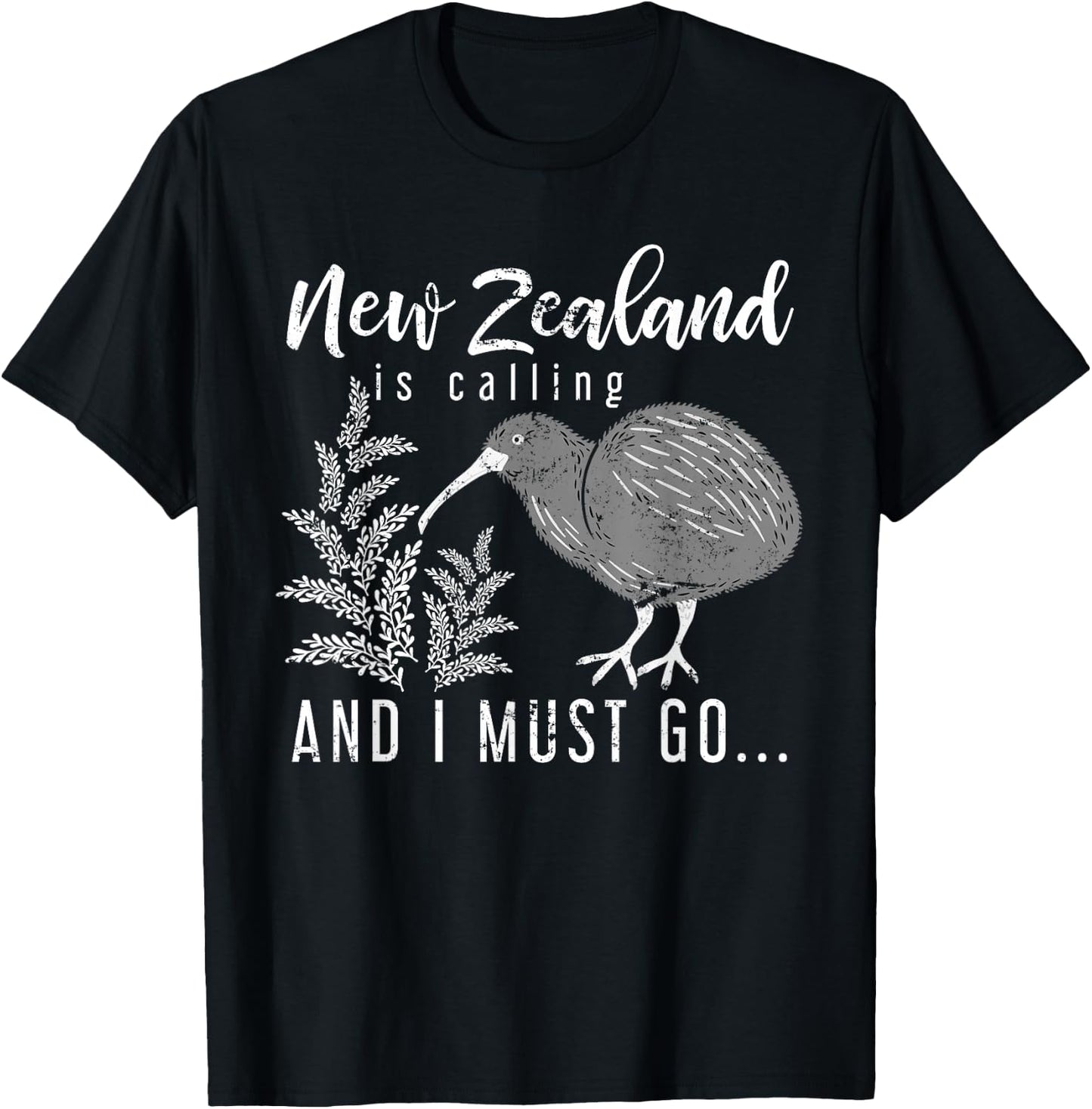 New Zealand Is Calling And I Must Go New Zealand T-Shirt - T-Shirt | Black