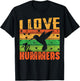 I Love Hummers Colibri Hummingbird Wildlife Retro Sunset T-Shirt - T-Shirt | Black