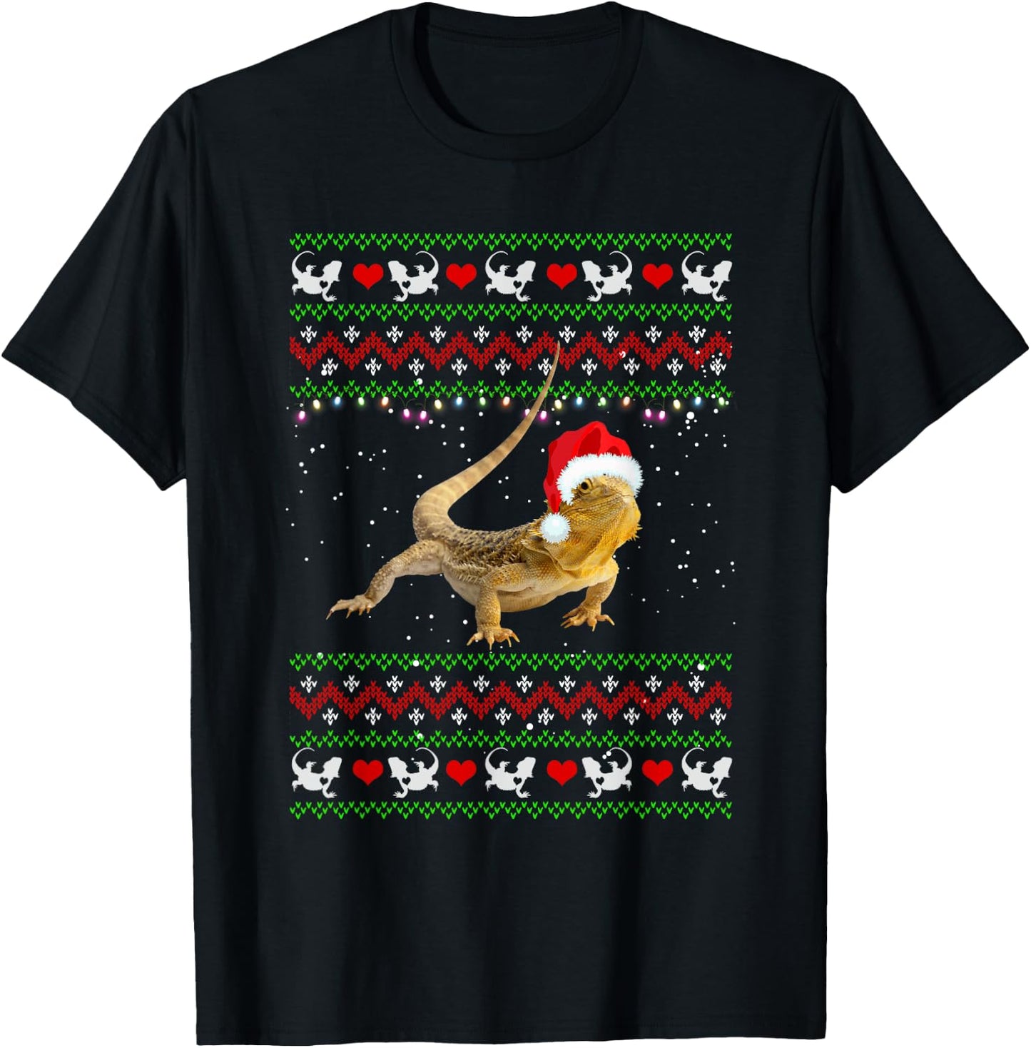 Ugly Bearded Dragon Christmas Gifts Bearded Dragon Lover T-Shirt - T-Shirt | Black