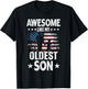Awesome Like My Oldest Son Vintage Usa Flag Fathers Day Kids Men T-Shirt - T-Shirt | Black