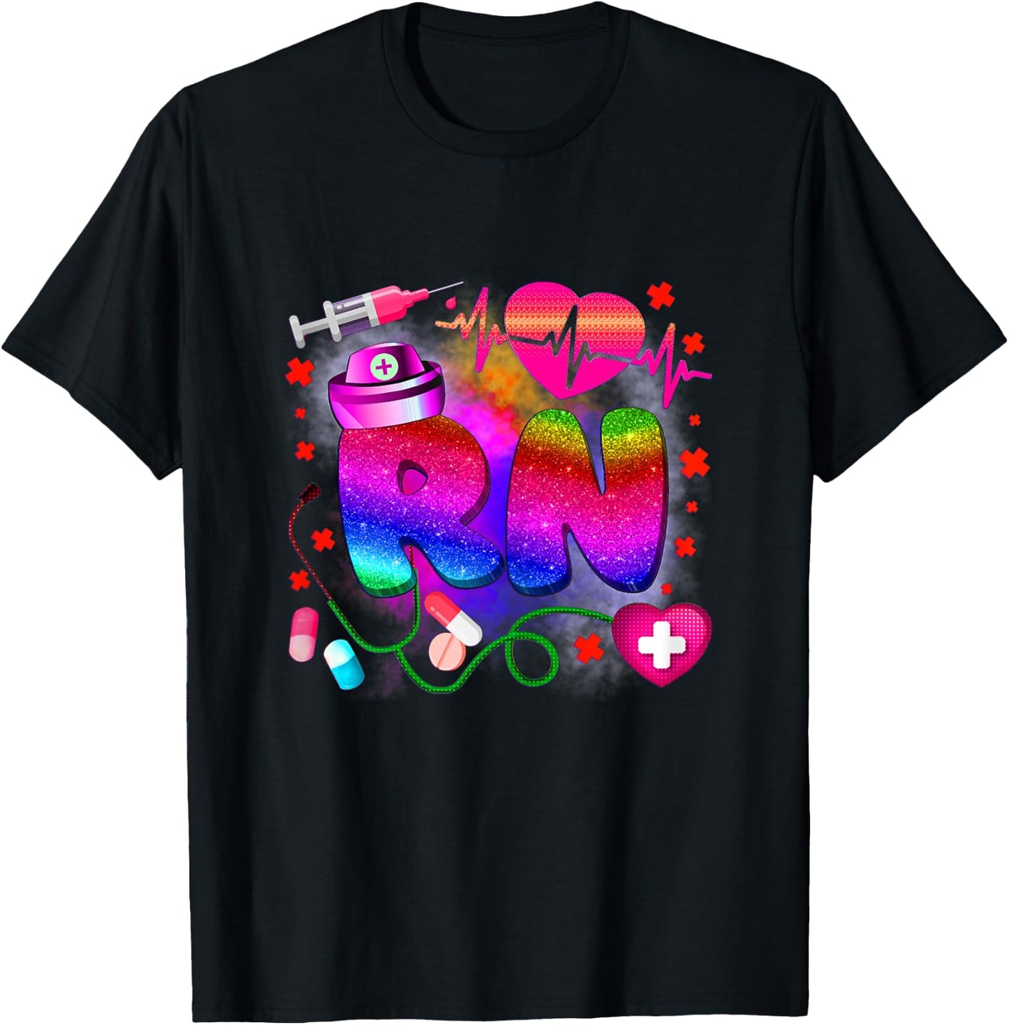 Registered Nurse RN - Tie Dye Registered Nurse Funny RN T-Shirt - T-Shirt | Black