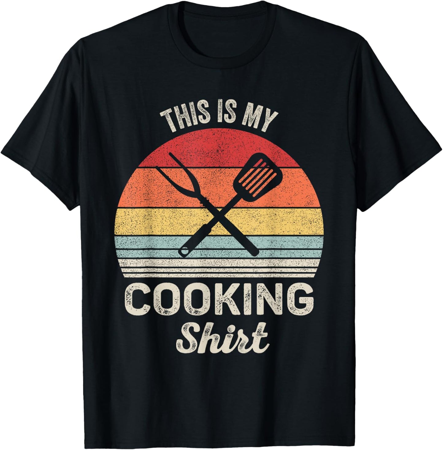 Vintage Retro This Is My Cooking Shirt Cook Chef T-Shirt - T-Shirt | Black