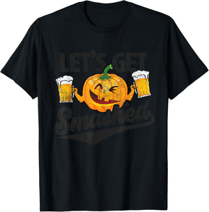 Lets Get Smashed Funny Pumpkin Beer Halloween T-Shirt - T-Shirt | Black