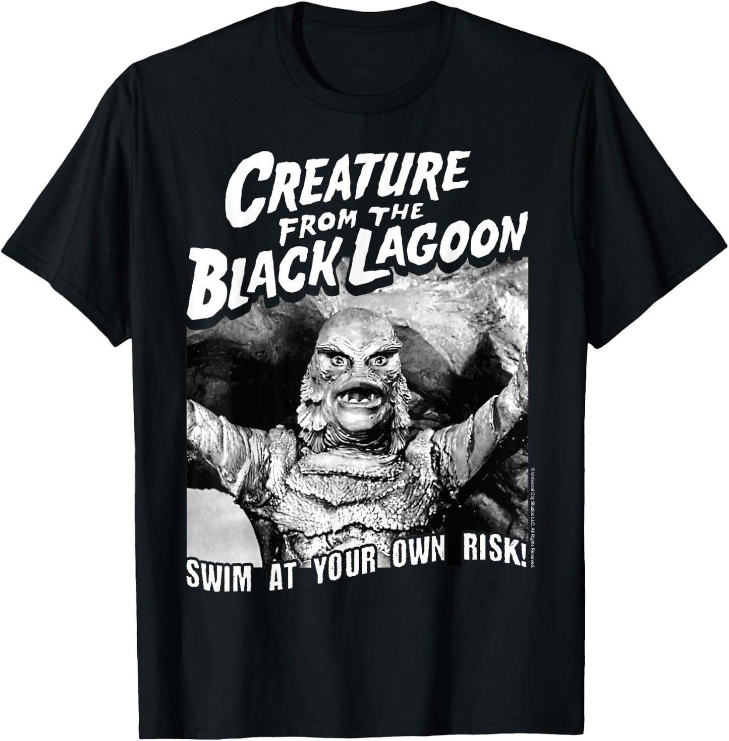 Universal Monsters Black Lagoon Swim At Your Own Risk T-Shirt - T-Shirt | Black