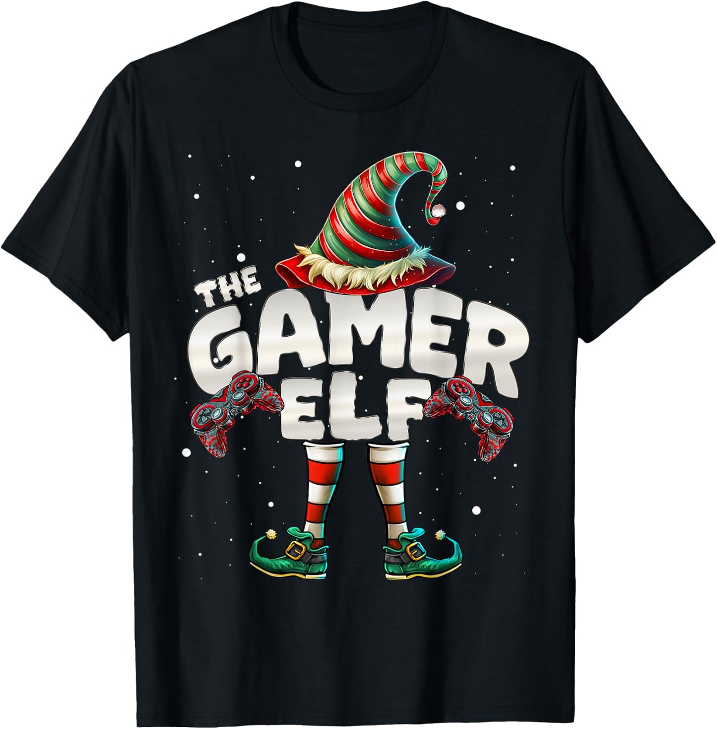 I'm The Gamer Elf Family Matching Group Christmas T-Shirt - T-Shirt | Black