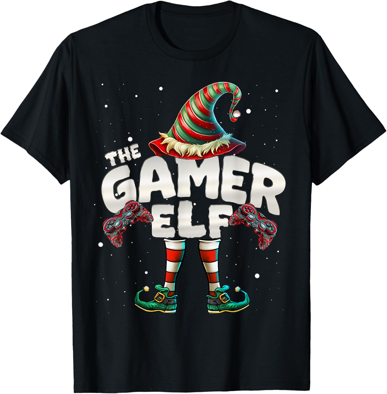 I'm The Gamer Elf Family Matching Group Christmas T-Shirt - T-Shirt | Black