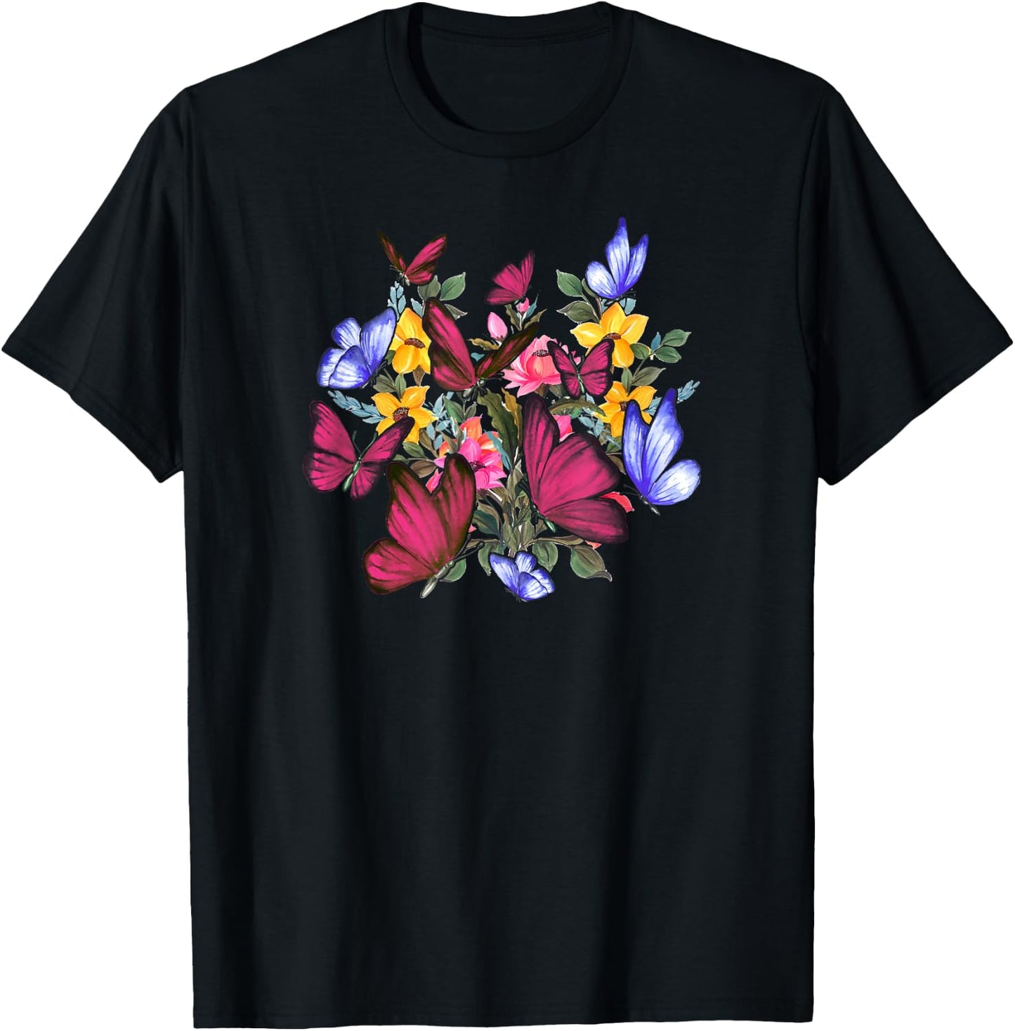 Colorful Cute Butterfly - Butterflies T-Shirt - T-Shirt | Black