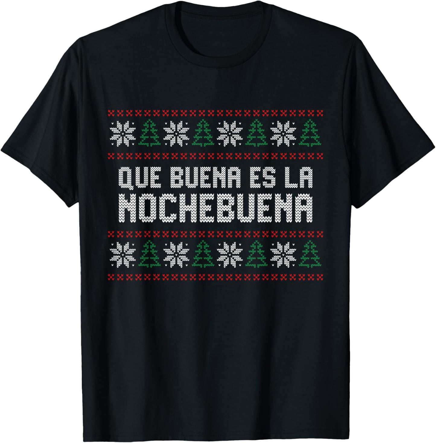 Puerto Rico Ugly Sweater for Christmas, Nochebuena T-Shirt - T-Shirt | Black