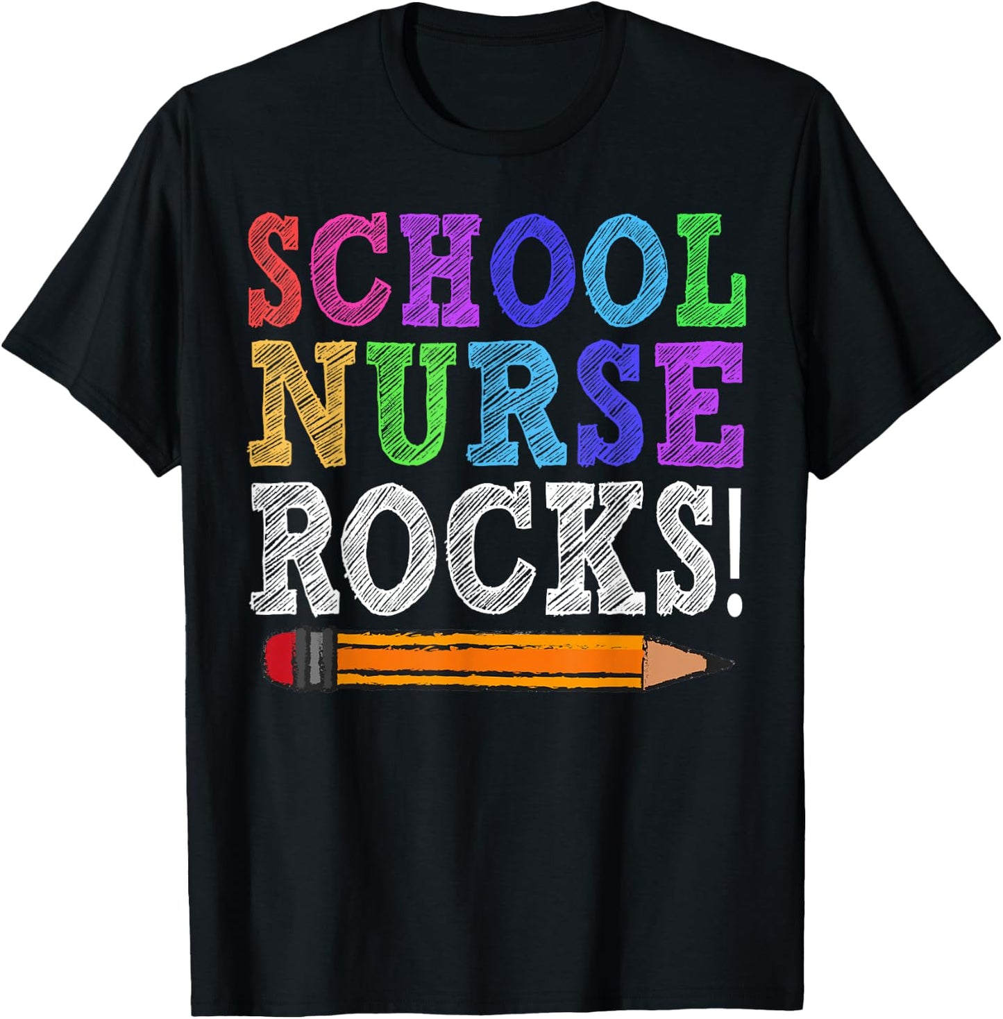 School Nurse Rocks Teacher Funny Back To School Women Girls Kids T-Shirt - T-Shirt | Black